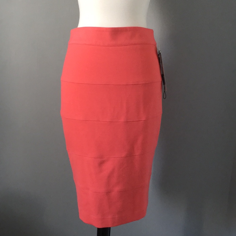 Coral Pleated Pencil Skirt (never worn)